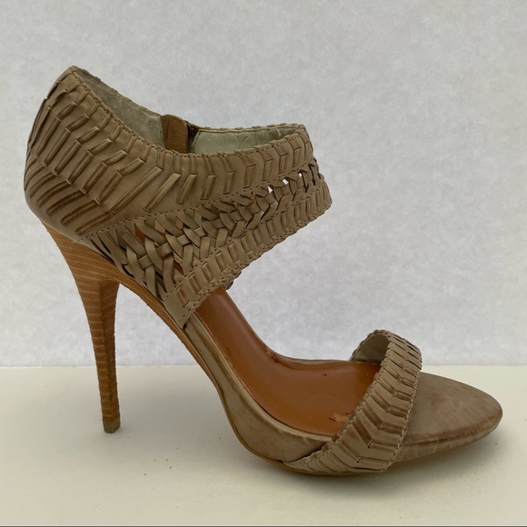 Max Studio Shoes - Max Studio Woven Taupe Heels